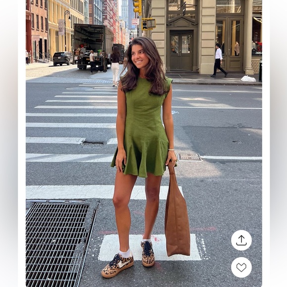 NWOT Abercrombie & Fitch Linen Blend Godet Mini Dress Size SP - Picture 2 of 4